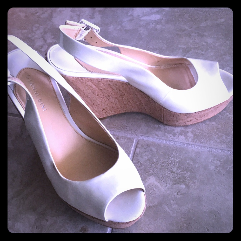 Cream Platform wedges